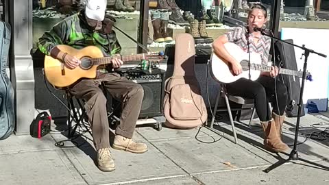 'Elisha' G.A. Mann & Granddaughter Ashley Downtown