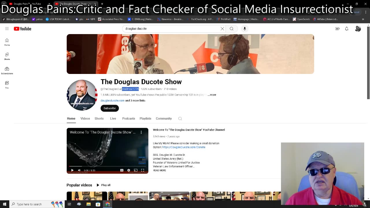 DouglasDucoteShow1776_ 3rd and YouTube Censored Channel for 8/06/2024 ..