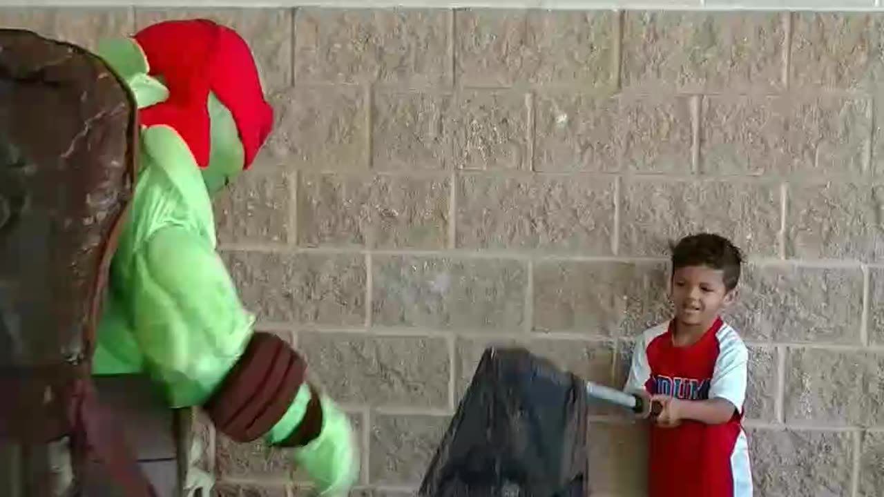 Houston superhero party character ninja turtle raphael avoid capture game candlestick park