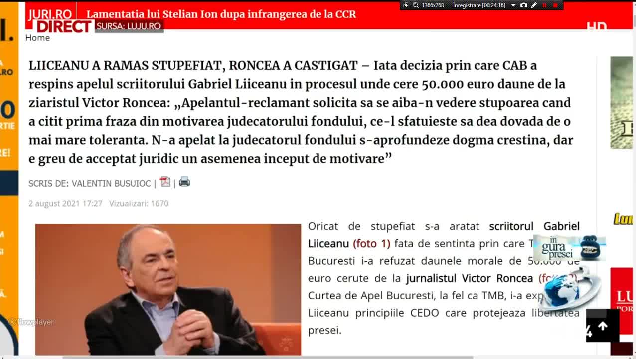 Mircea Badea despre victoria lui Victor Roncea contra lui Liiceanu și a GDS