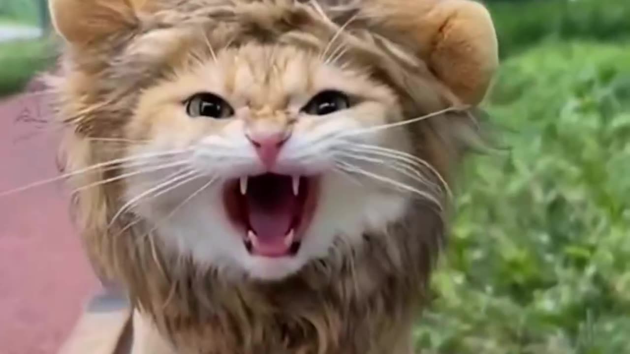 ”I‘m a terrifying lion! “ #Cute #Pets #Kitten #LionCostume