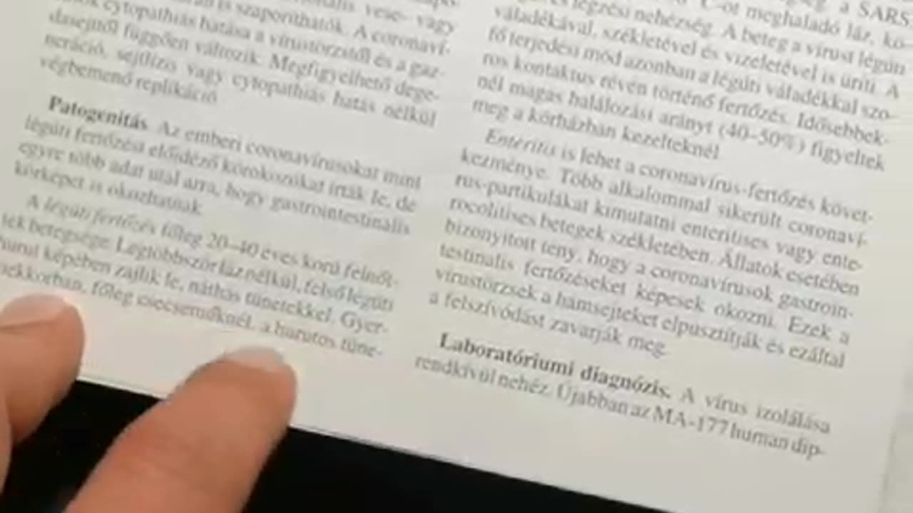 Koronavírusok az orvosi mikrobiológiai tankönyvben.