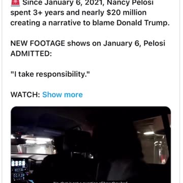 Interesting video that has surfaced of Pelosi Admitting Her Fault For Jan 6th