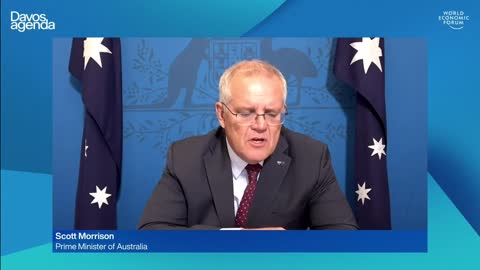 Australian PM Scott Morrson addressing the World Economic Forum