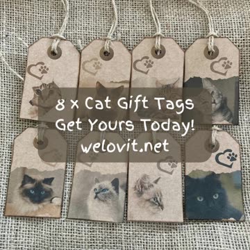8 x Cat Gift Tags - Get Yours Today ❤️