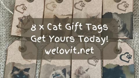 8 x Cat Gift Tags - Get Yours Today ❤️