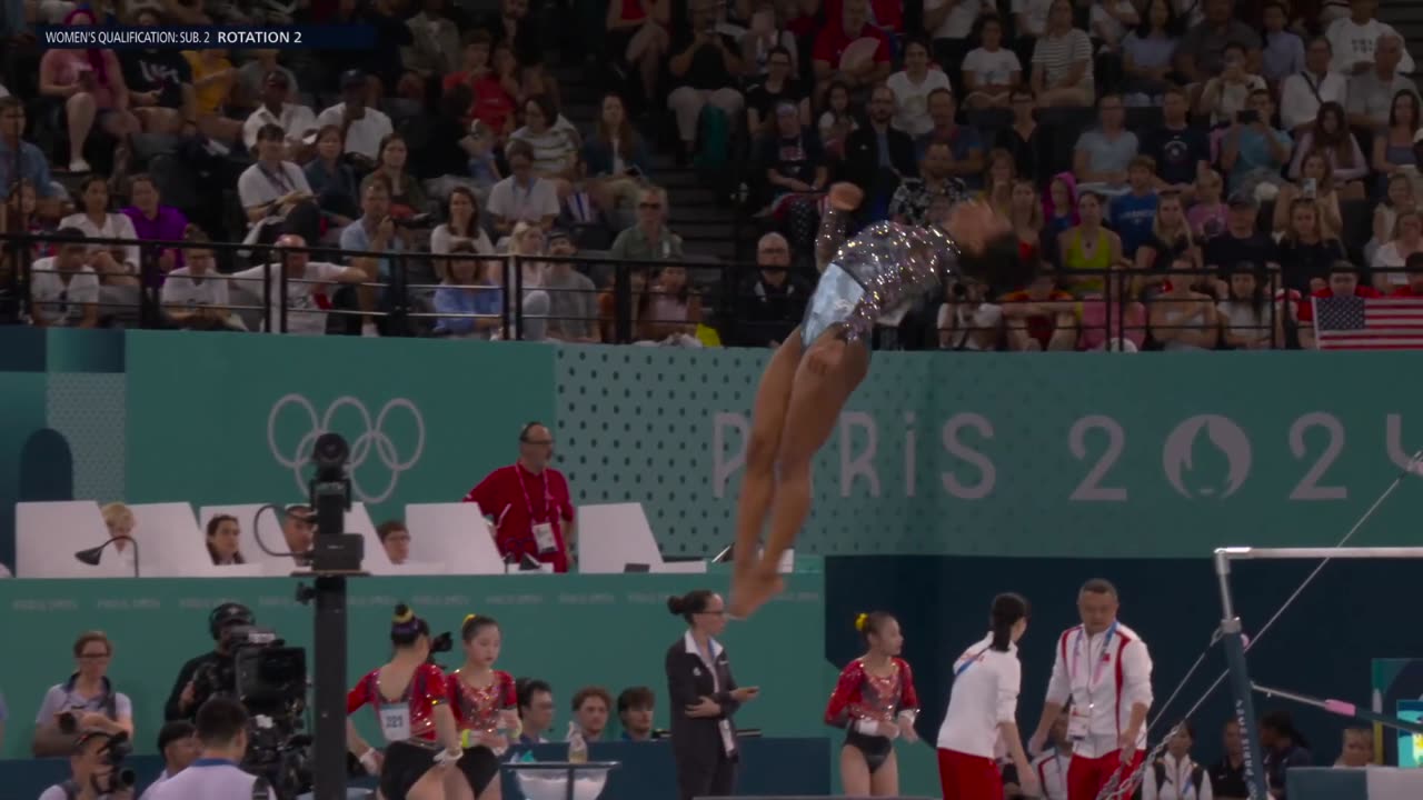 Simone Biles fights through calf pain to push U.S. into lead at Paris qualifications