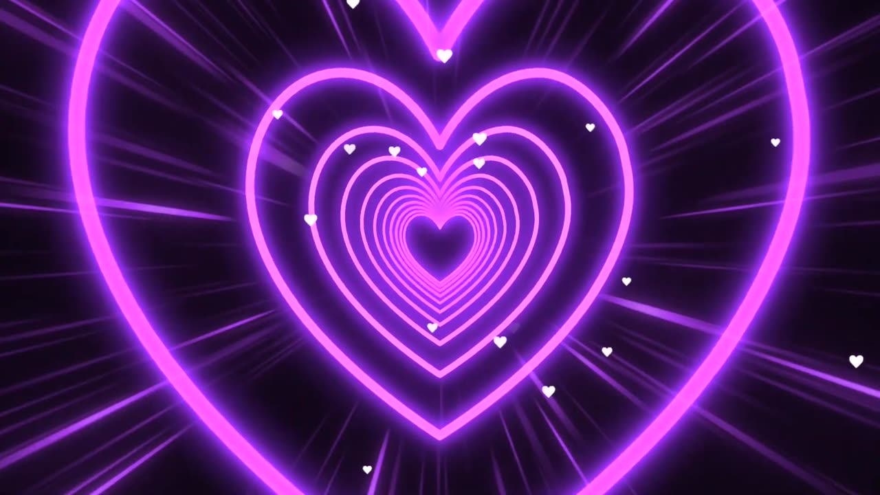 495. Purple Heart Background💜Tunnel Background Video Loop