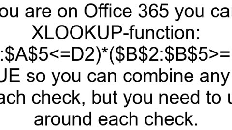 Check if a Cell Value is between Two Values using Vlookup