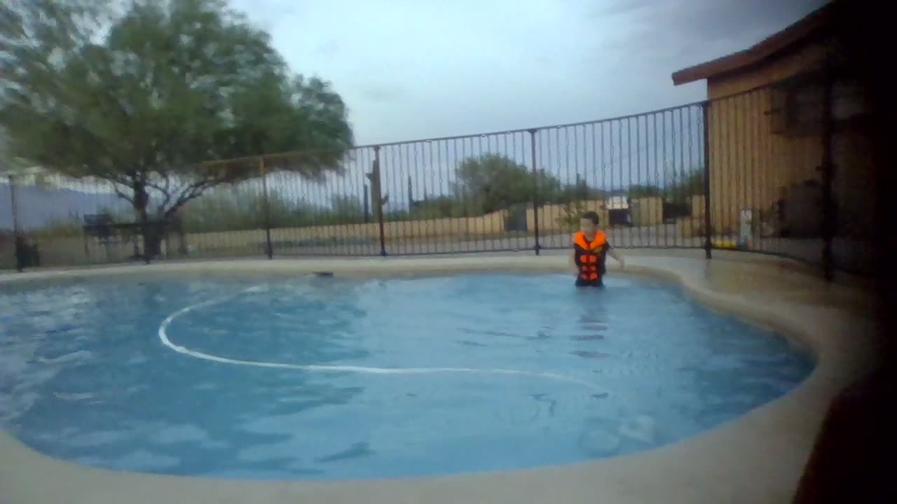 nathan is in the pool