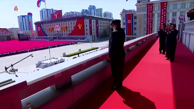 Kim Jong Un shown marking Day of the Sun with masses