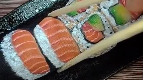 Artist Shows Cool Illusion by Painting Sushi on Hand