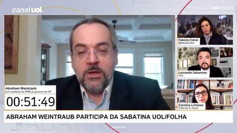 Weintraub concede entrevista a canal de esquerda e ataca Tarcisio.