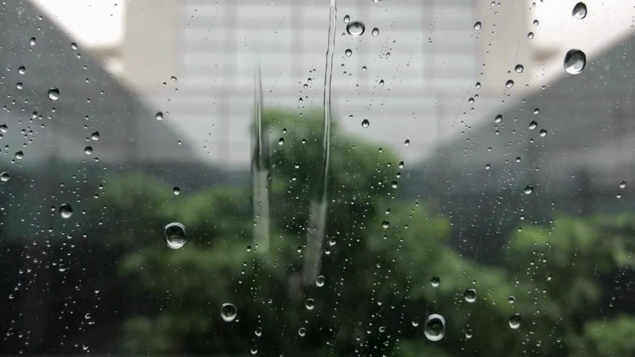 RAINING on window, raining sound for relax