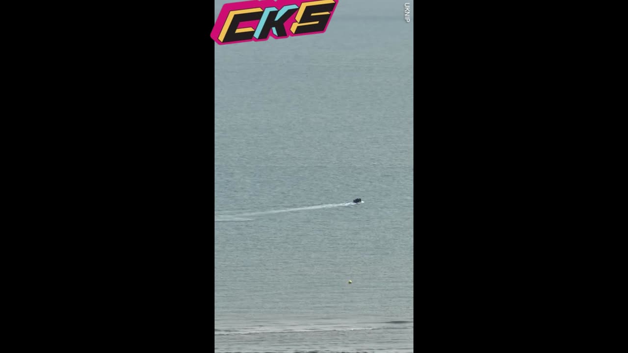 Moment French police ram speedboat into overcrowded migrant vessel
