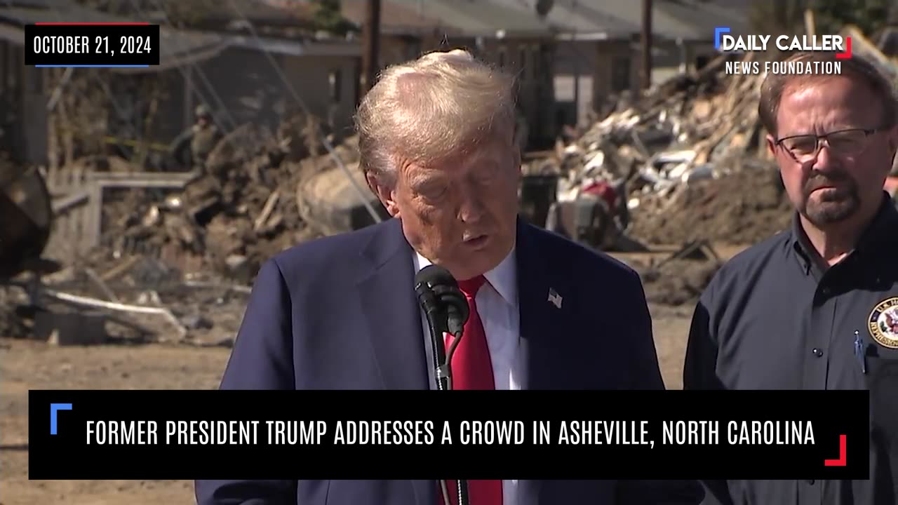 Former President Trump addresses a crowd in Asheville, North Carolina