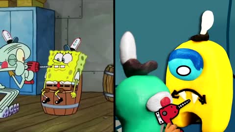 Funniest Amongus V Spongebob Meme Compilation