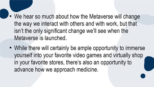 How Can the Metaverse Benefit Medicine?