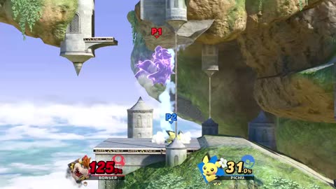 Bowser vs Pichu on Temple (Super Smash Bros Ultimate)