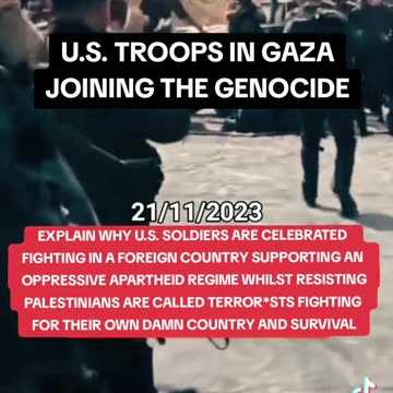 US TROOPS IN GAZA JOINING THE GENOCIDE
