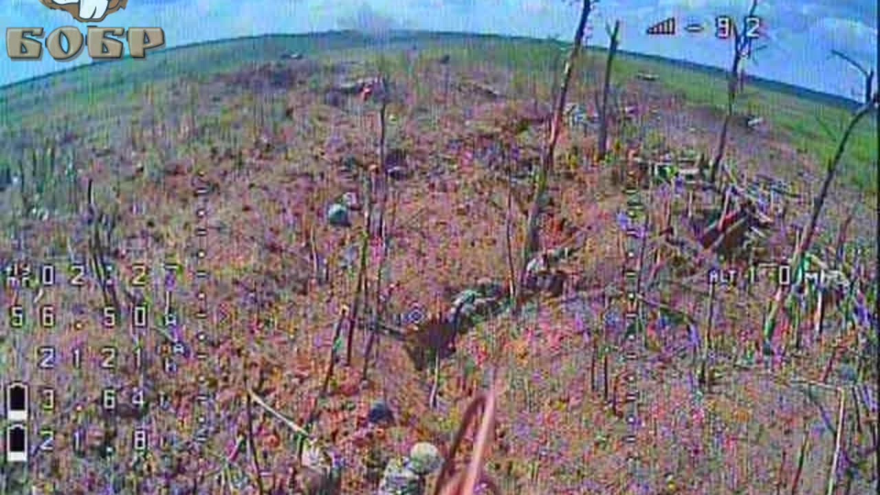 FPV kamikaze drone flies into a trench