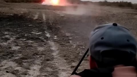 gun firing spark bullets