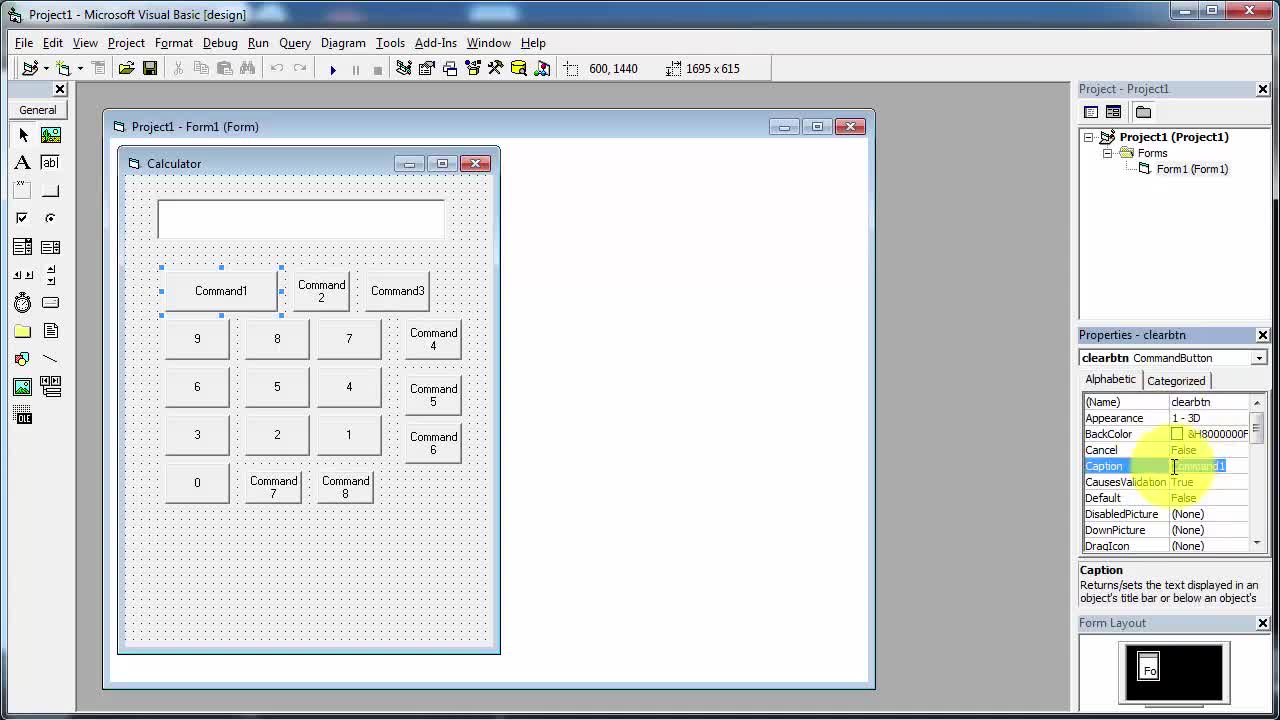 Visual basic 6.0 program for simple calculator