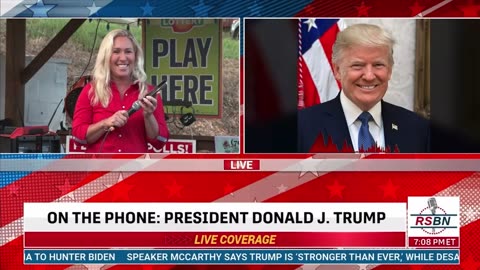 President Trump calls in to Marjorie Taylor Greene First Emergency Town Hall.