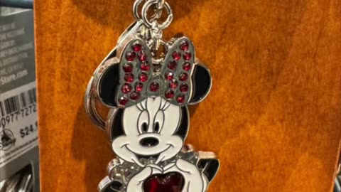 Disney Parks Minnie Mouse January Faux Garnet Birthstone Keychain #shorts