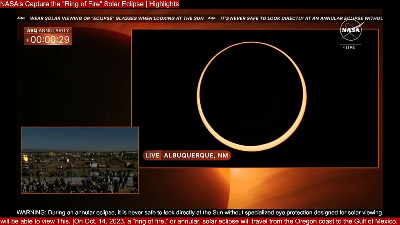 NASA "Ring of fire" Solar Eclipse 15 October 2023