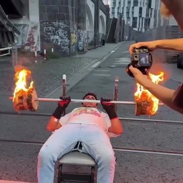 Lifting a barbell with a light