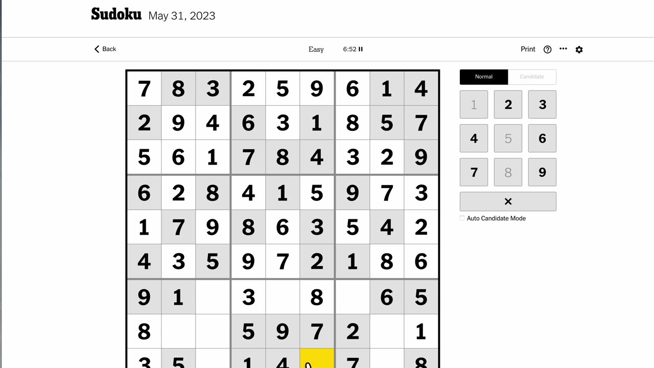 Sudoku 2023-05-31 easy