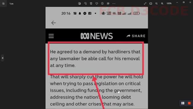 THE VOTE FOR SPEAKER WAS A WHITE HAT OPERATION