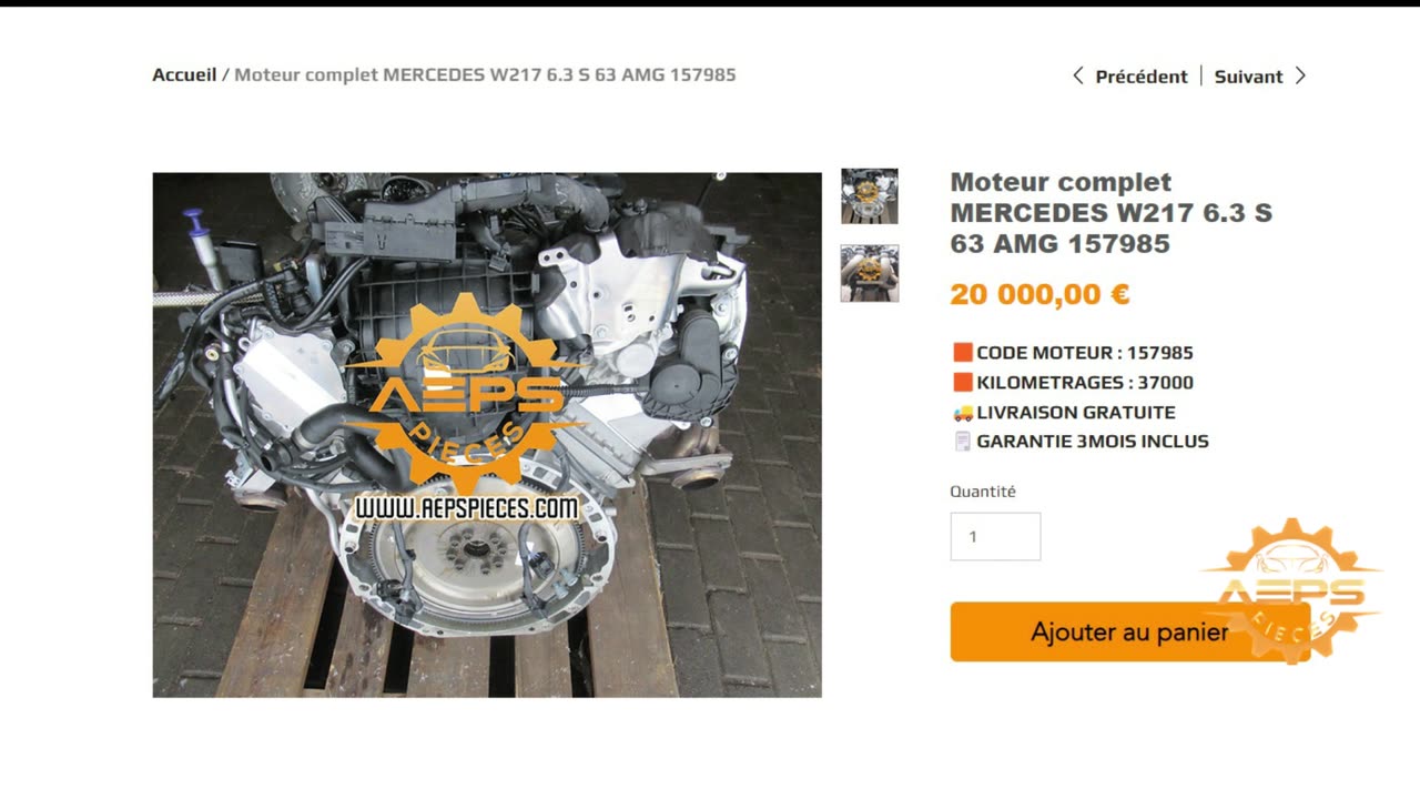 AEPSPIECES.COM - Moteur complet MERCEDES W217 6.3 S 63 AMG 157985