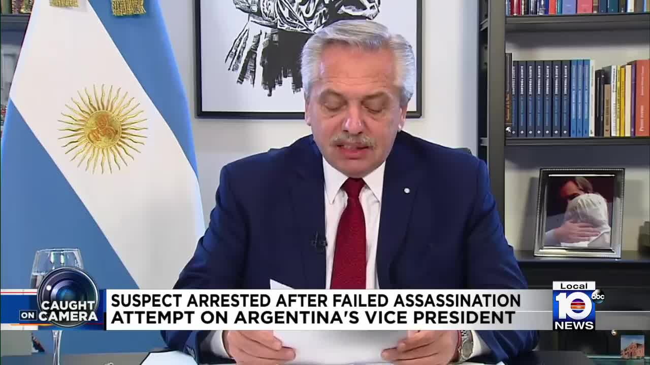 Man is in custody after failed assassination attempt on Argentina's vice president