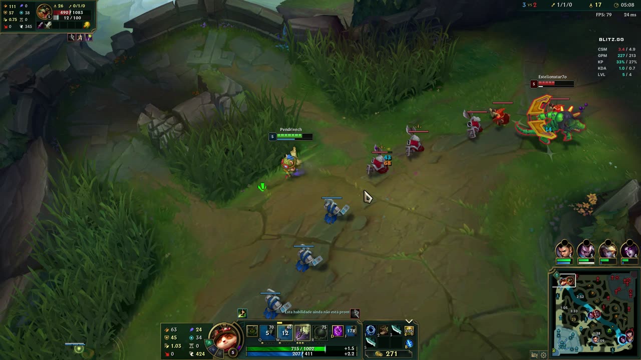 Teemo AD VS Renekton Jogo Dificil Mas Deu certo. Diana very very hard.