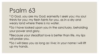 Psalm 63 Daily Devotion