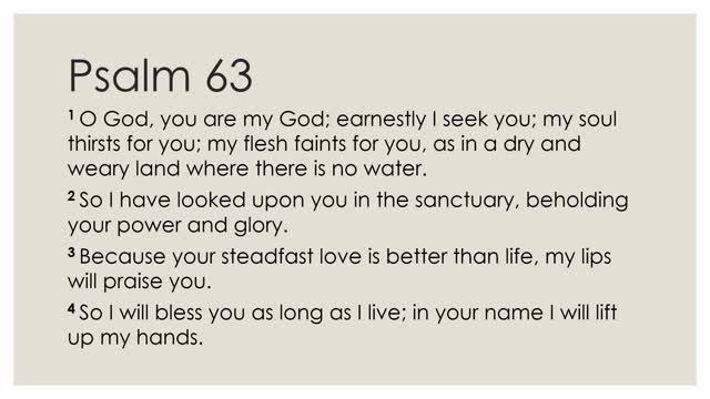 Psalm 63 Daily Devotion