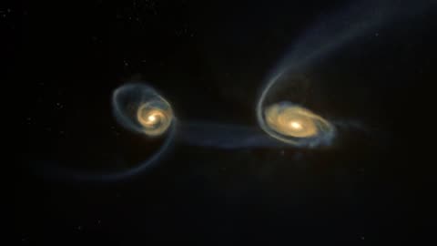 Galaxy collision animation