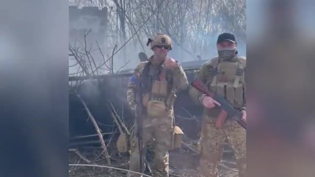 A battalion of American Volunteers helps in the cleansing of the Kiev region from Putin's Rashists