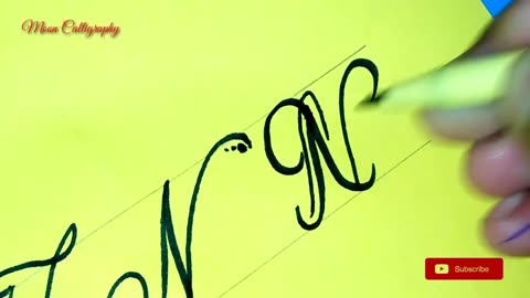 Latter N calligraphy with marker#604 _ Cursive N letter _ Stylish N alphabet _ Designs of N letter