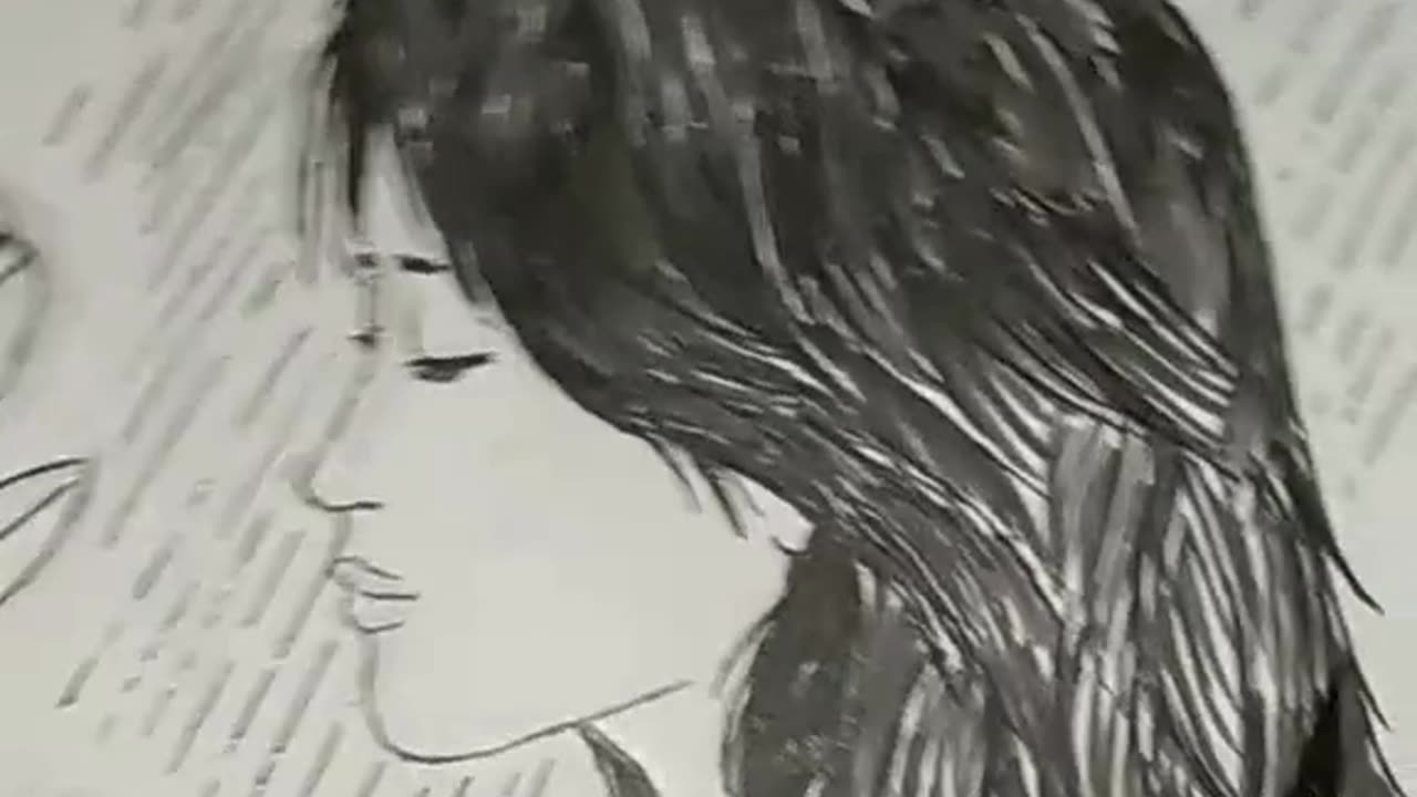 Watch me create stunning art with black ink brush - Doodling a beautiful girl