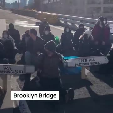 The Williamsburg Bridge, Brooklyn Bridge, Manhattan Bridge and The Holland Tunnel are blocked off by protesters.