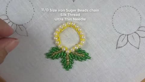 hand embroidery pearl and 9 layer thread combine cute flower allover design for party dress