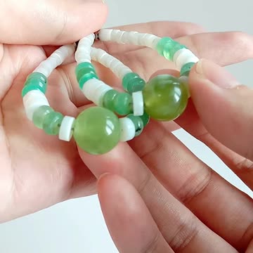 Green Prehnite smooth beads with white mop jewelry set for making Jewelry Holiday Gift