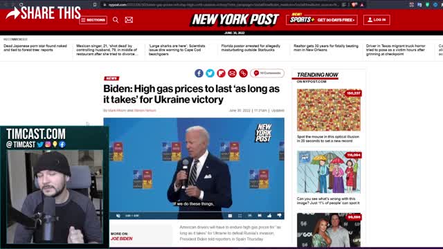 Biden Says YOU WILL PAY High Gas Prices As Long As It Takes To Win In Ukraine, Demands YOU Sacrifice