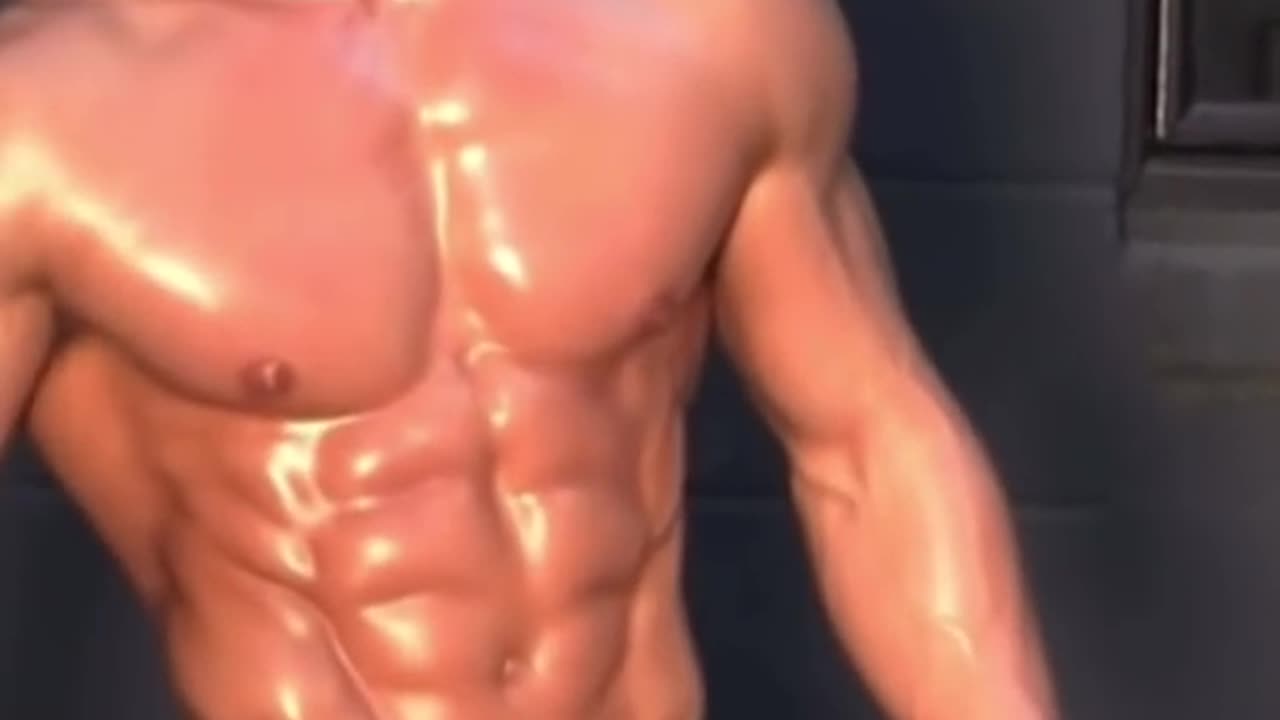 cute boy showing his fitness