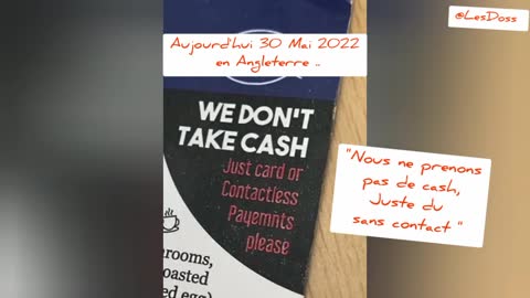 La Suppression du cash via les petits commerçants en Angleterre