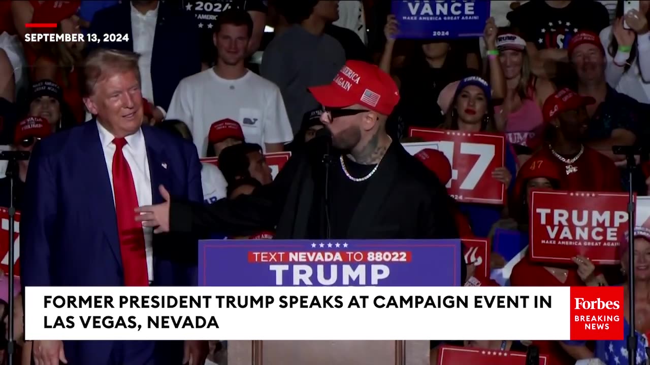 'We Need You Back': Musician Nicky Jam Joins Trump On Stage At Campaign Rally In Las Vegas, Nevada