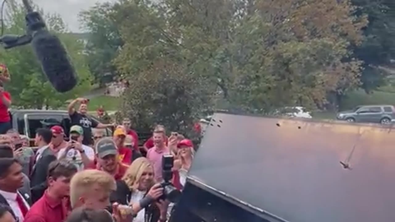 Donald Trump working as a burger flipper at Iowa State University.